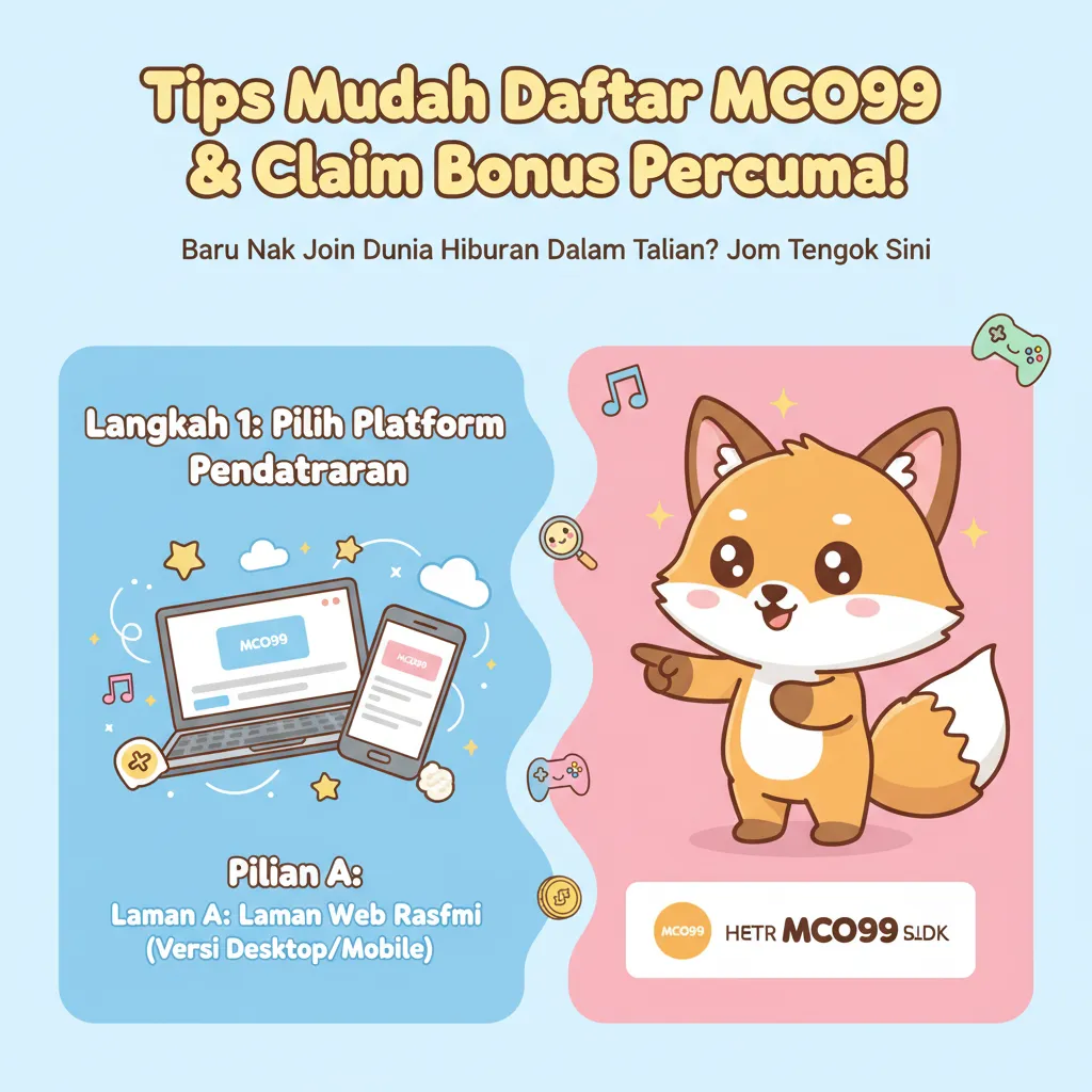 Cara Daftar Akaun MCO99 dan Bonus Percuma